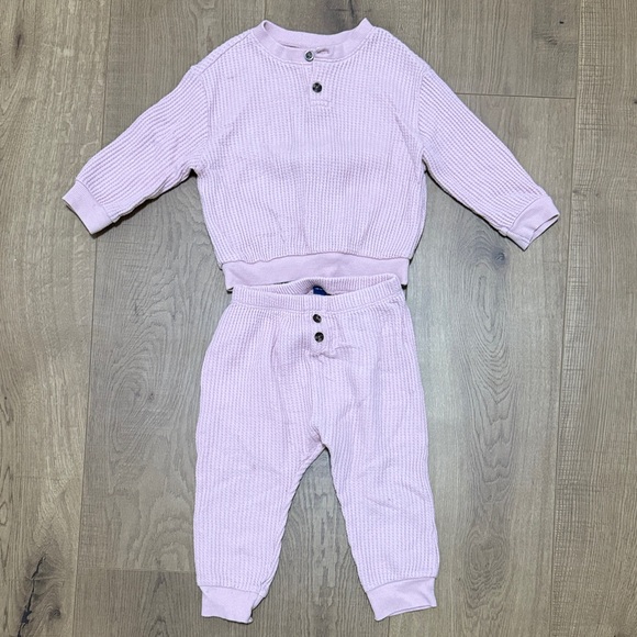 Old Navy Baby Girl Toddler Pajama Set in Light Pink 12 - 18M - Picture 1 of 3